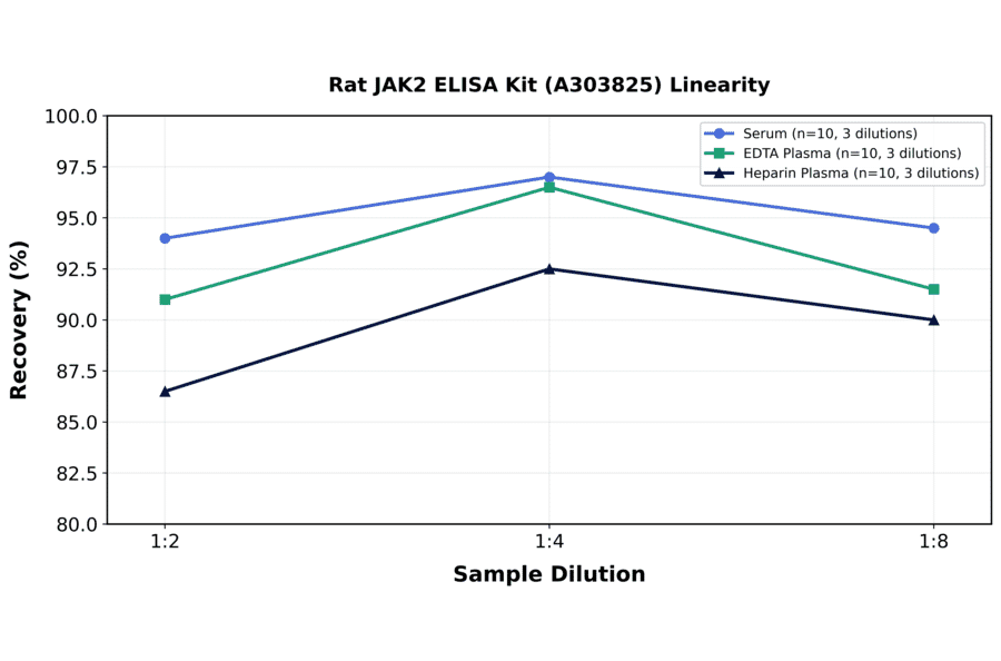 Linearity - Rat JAK2 ELISA Kit (A303825) - Antibodies.com