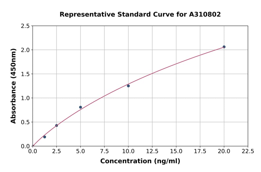 Standard Curve - Human ErbB2 / HER2 ELISA Kit (A310802) - Antibodies.com