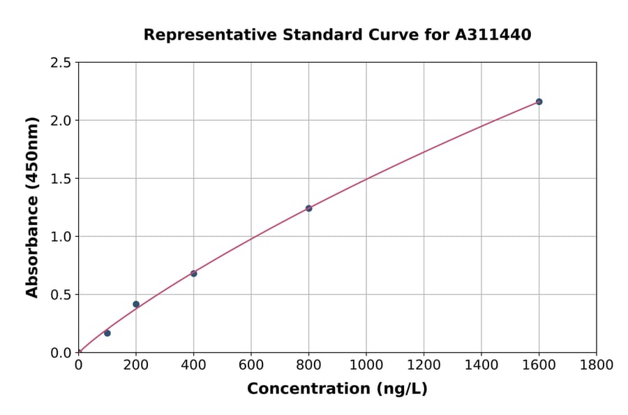 Standard Curve - Human Hey L ELISA Kit (A311440) - Antibodies.com