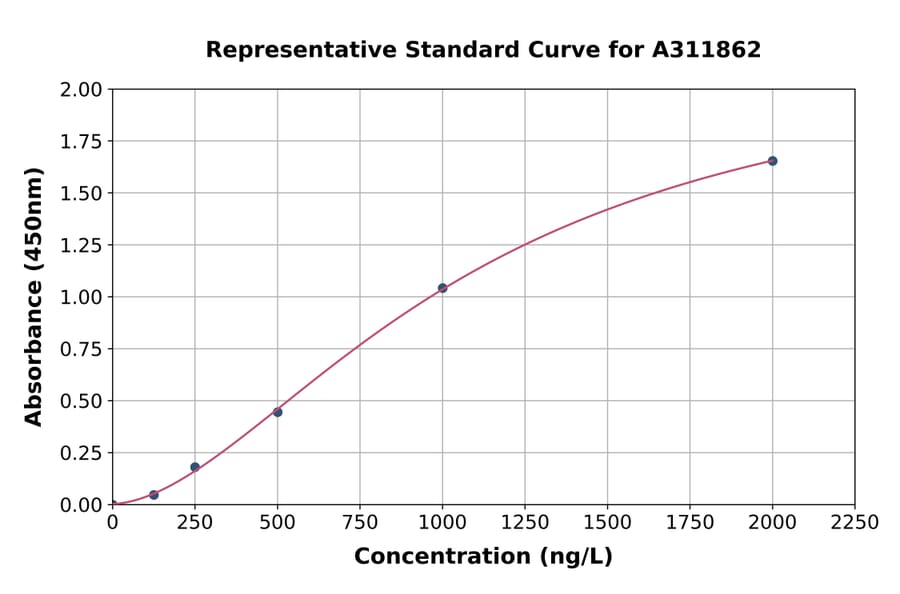 Standard Curve - Human Cdc25B ELISA Kit (A311862) - Antibodies.com