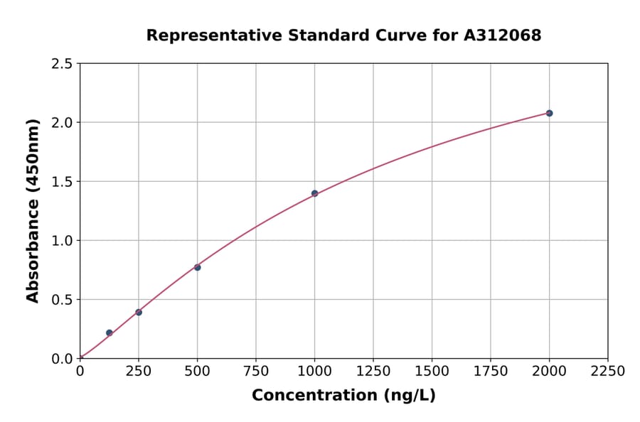 Standard Curve - Human PCDH20 ELISA Kit (A312068) - Antibodies.com