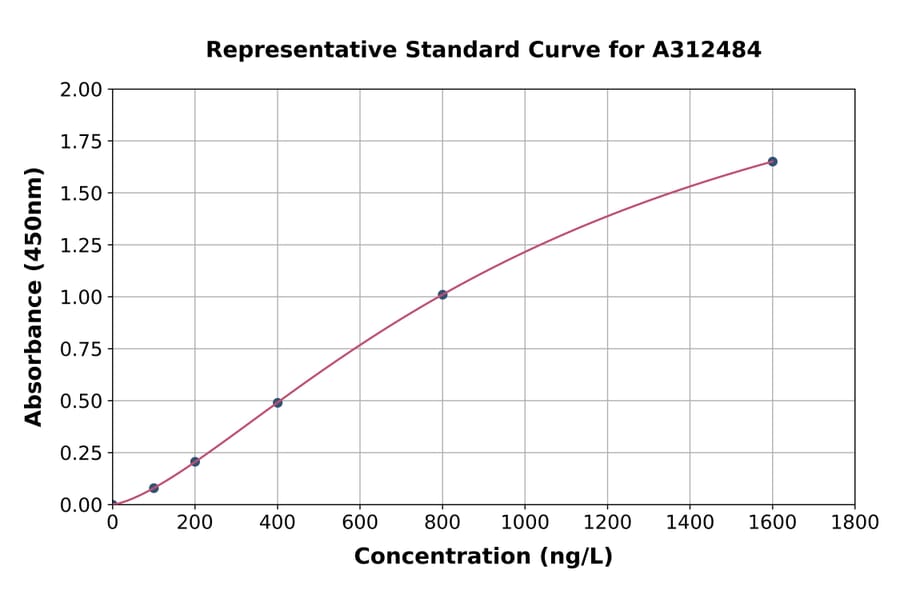 Standard Curve - Human hnRNP D / AUF1 ELISA Kit (A312484) - Antibodies.com