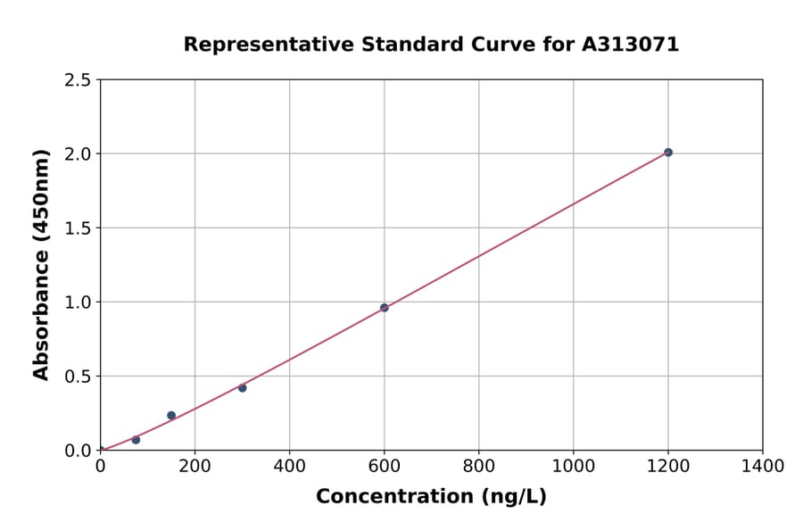 Standard Curve - Mouse Adam33 ELISA Kit (A313071) - Antibodies.com