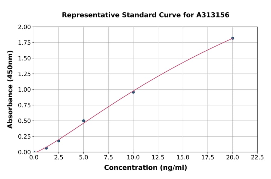 Standard Curve - Human PADI1 / PAD1 ELISA Kit (A313156) - Antibodies.com