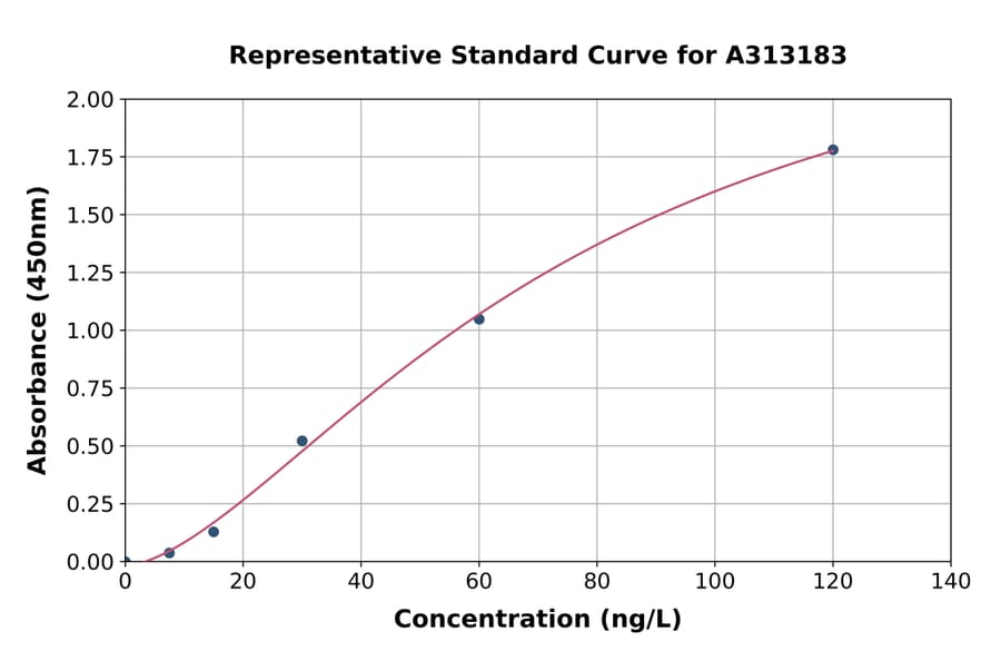 Standard Curve - Human FOXO3A ELISA Kit (A313183) - Antibodies.com