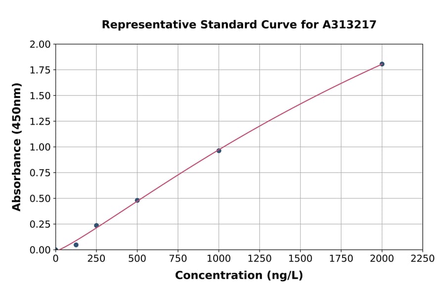 Standard Curve - Human MTH1 ELISA Kit (A313217) - Antibodies.com