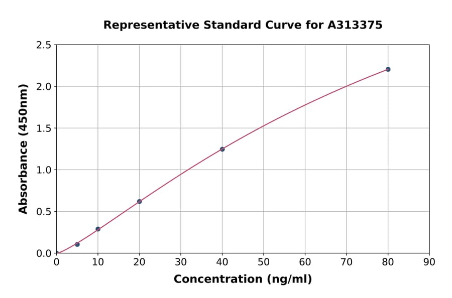 Standard Curve - Human HMGB1 ELISA Kit (A313375) - Antibodies.com
