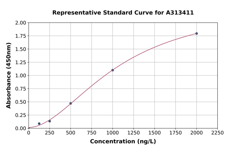 Standard Curve - Human Nav1.8 / SCN10A ELISA Kit (A313411) - Antibodies.com