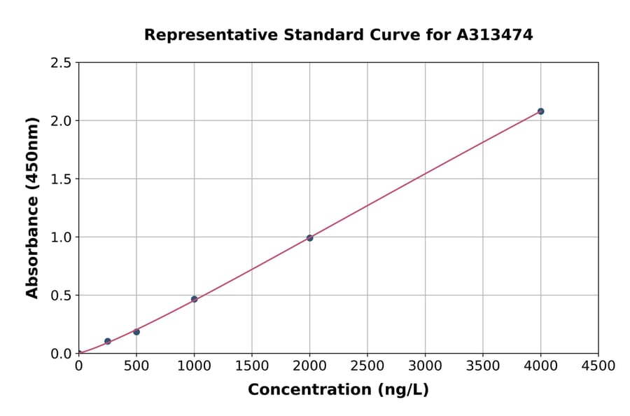 Standard Curve - Human VE-PTP ELISA Kit (A313474) - Antibodies.com