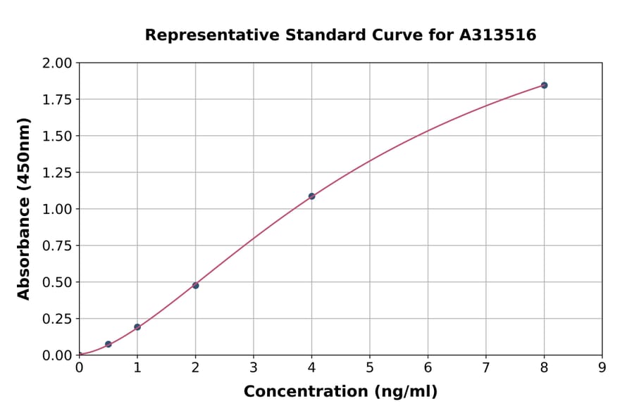 Standard Curve - Human p92 ELISA Kit (A313516) - Antibodies.com