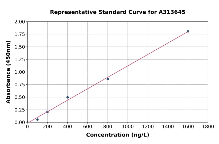 Standard Curve - Human DPEP1 / MDP ELISA Kit (A313645) - Antibodies.com