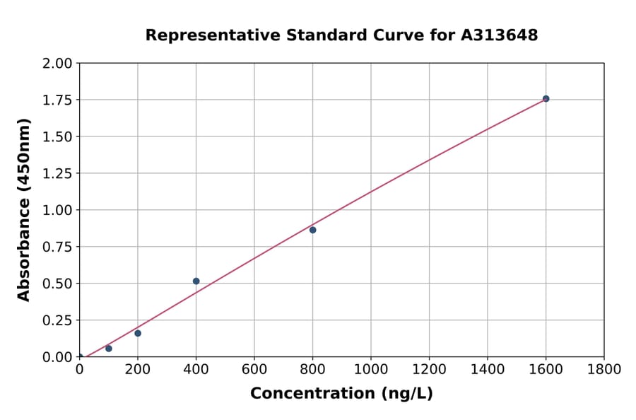 Standard Curve - Human Supervillin ELISA Kit (A313648) - Antibodies.com