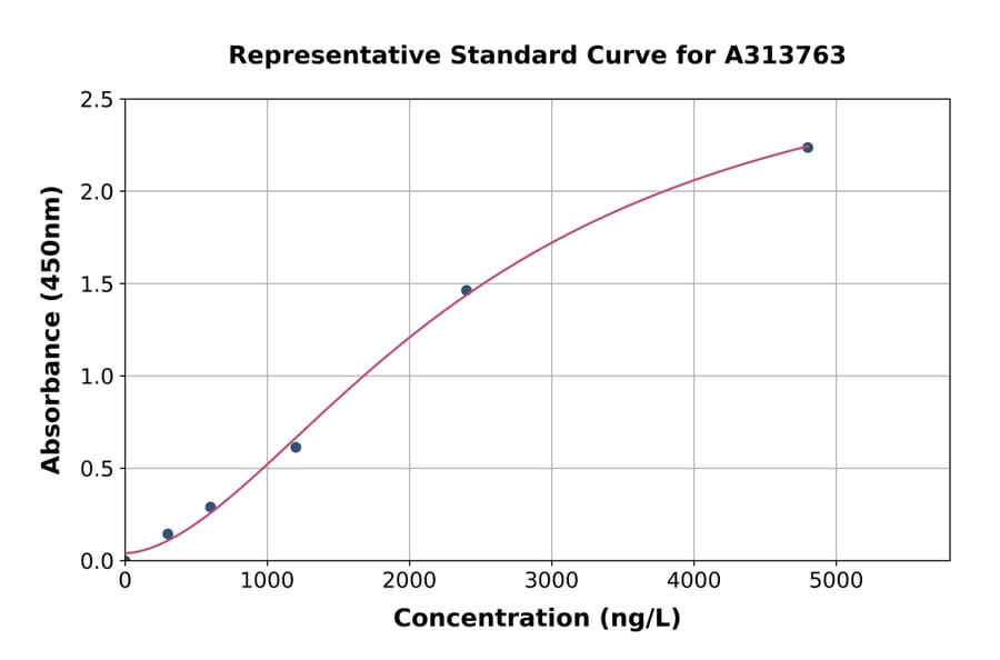Standard Curve - Human YWHAE ELISA Kit (A313763) - Antibodies.com