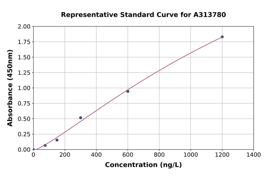 Standard Curve - Human ZBT10 ELISA Kit (A313780) - Antibodies.com