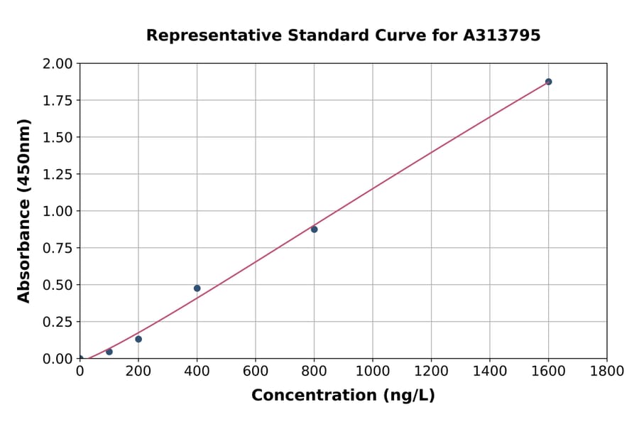 Standard Curve - Mouse Has2 ELISA Kit (A313795) - Antibodies.com