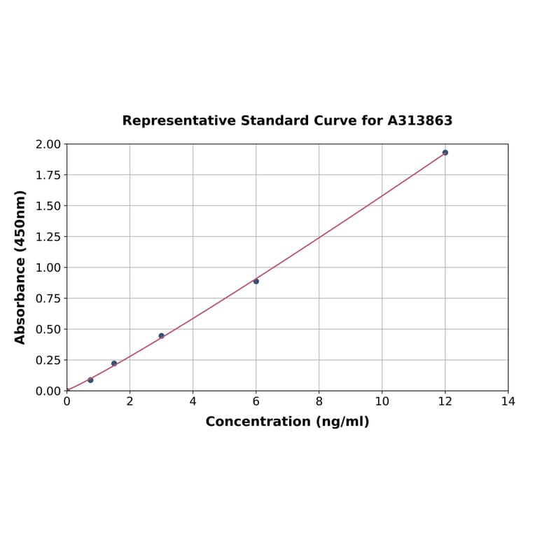 Standard Curve - Human MCK10 / NEP ELISA Kit (A313863) - Antibodies.com