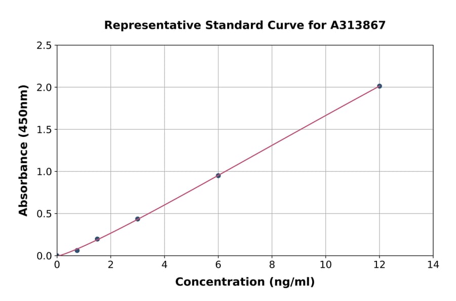 Standard Curve - Human ENPP3 / B10 ELISA Kit (A313867) - Antibodies.com