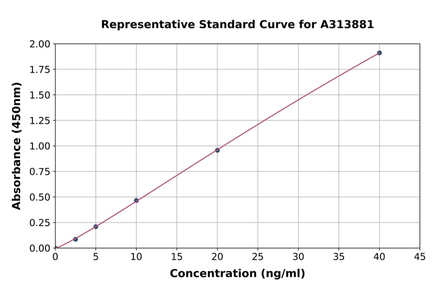 Standard Curve - Human Dihydrofolate Reductase / DHFR ELISA Kit (A313881) - Antibodies.com