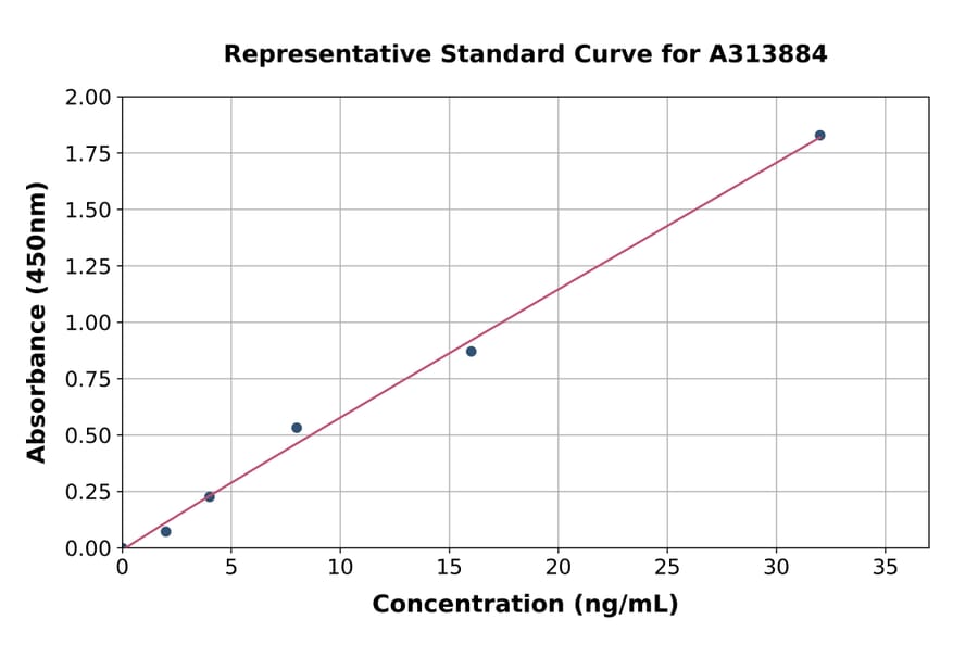 Standard Curve - Mouse GRP78 BiP ELISA Kit (A313884) - Antibodies.com