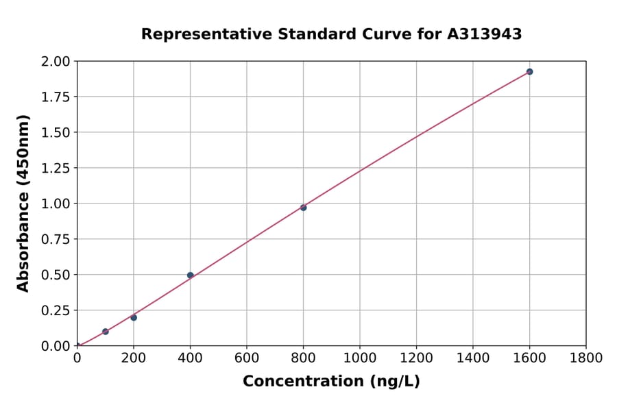 Standard Curve - Human TTPA / TPP1 ELISA Kit (A313943) - Antibodies.com