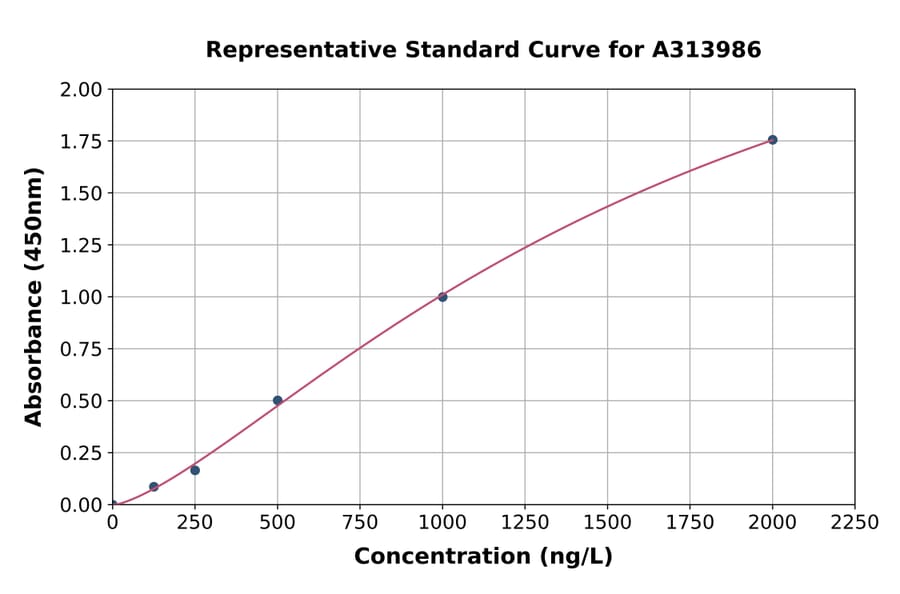 Standard Curve - Human Pet1 ELISA Kit (A313986) - Antibodies.com