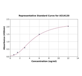 Standard Curve - Human Caspase-3 ELISA Kit (A314120) - Antibodies.com