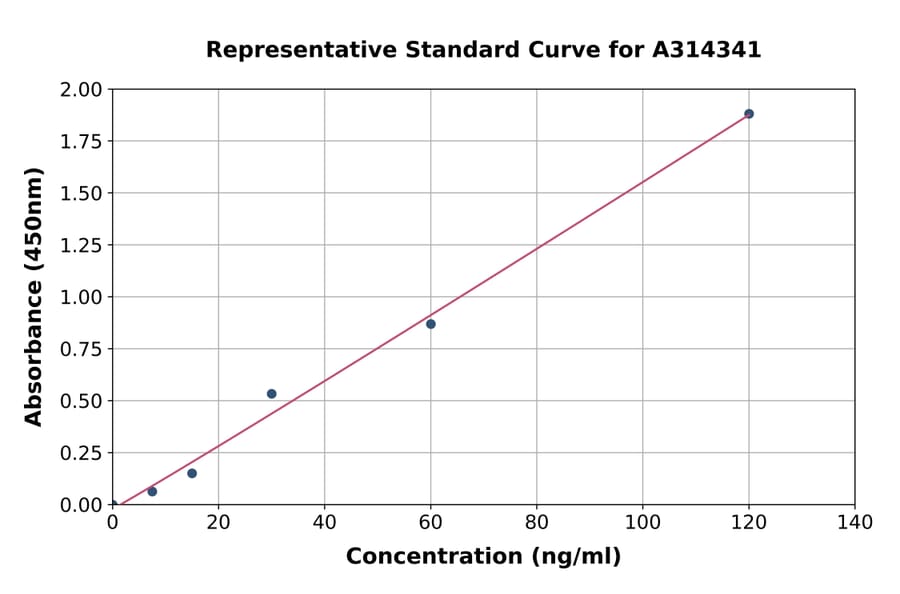 Standard Curve - Human LECT2 ELISA Kit (A314341) - Antibodies.com