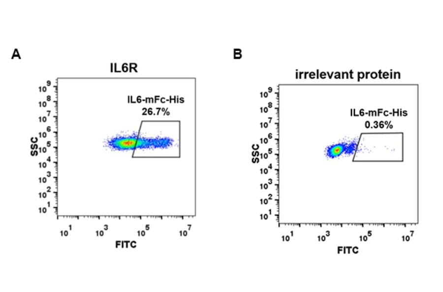 Flow Cytometry - Recombinant Human IL-6 Protein (Fc Chimera 6xHis Tag) (A318376) - Antibodies.com