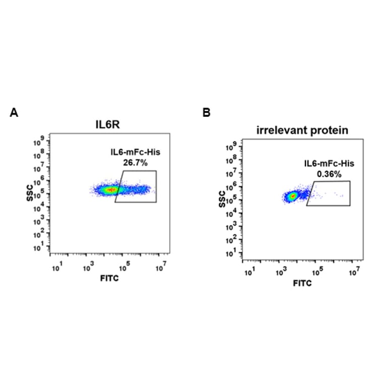 Flow Cytometry - Recombinant Human IL-6 Protein (Fc Chimera 6xHis Tag) (A318376) - Antibodies.com