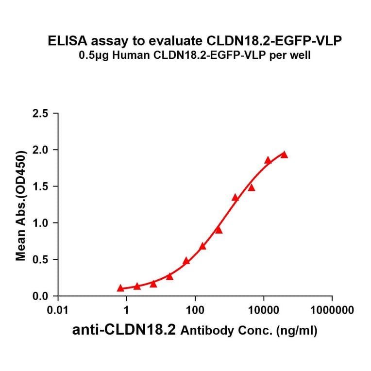 ELISA - Synthetic Virus-like Particle Human Claudin18.2 Protein (EGFP Tag) (A318480) - Antibodies.com