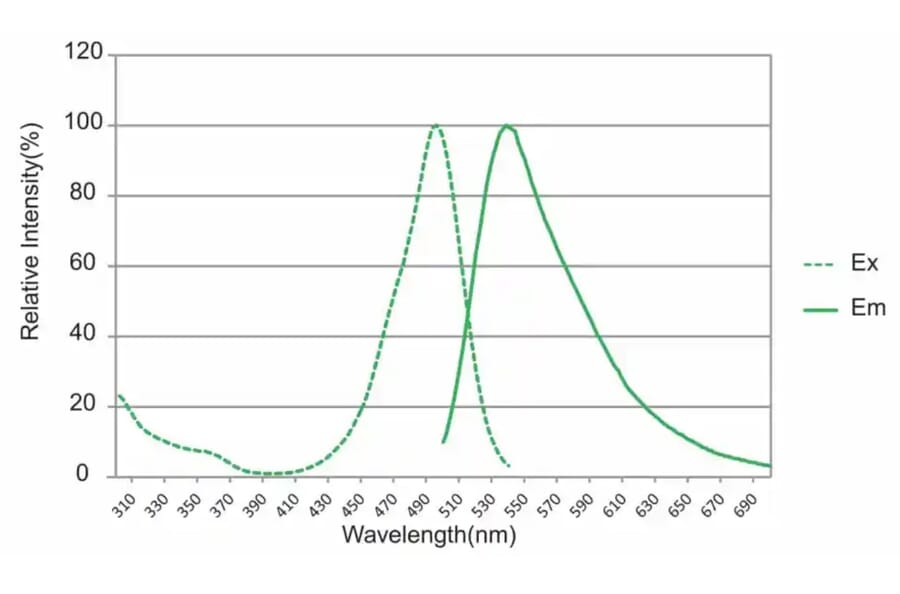 Fluorescence Spectrum - Novel Juice Plus DNA Stain (A318985) - Antibodies.com
