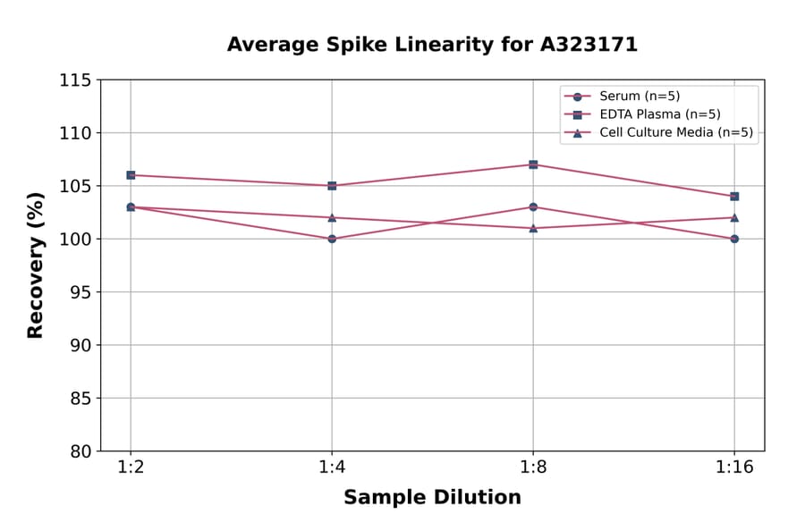 Linearity - Human IL-8 ELISA Kit (High Sensitivity) (A323171) - Antibodies.com