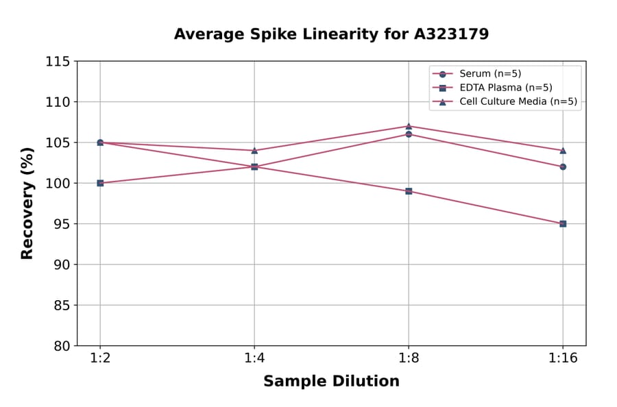 Linearity - Mouse IL-17A ELISA Kit (High Sensitivity) (A323179) - Antibodies.com