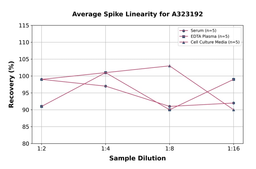 Linearity - Mouse VEGF-A ELISA Kit (Small Sample Volume) (A323192) - Antibodies.com