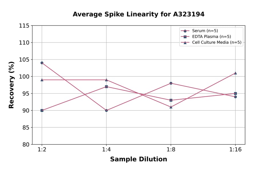Linearity - Mouse Interferon gamma ELISA Kit (Small Sample Volume) (A323194) - Antibodies.com