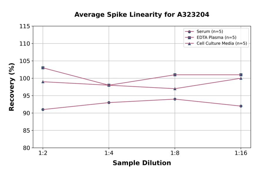 Linearity - Mouse Eotaxin-2 ELISA Kit (Small Sample Volume) (A323204) - Antibodies.com
