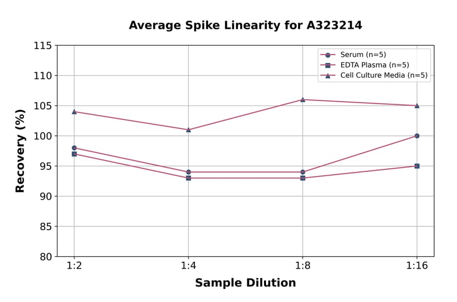Linearity - Mouse RANTES ELISA Kit (Small Sample Volume) (A323214) - Antibodies.com