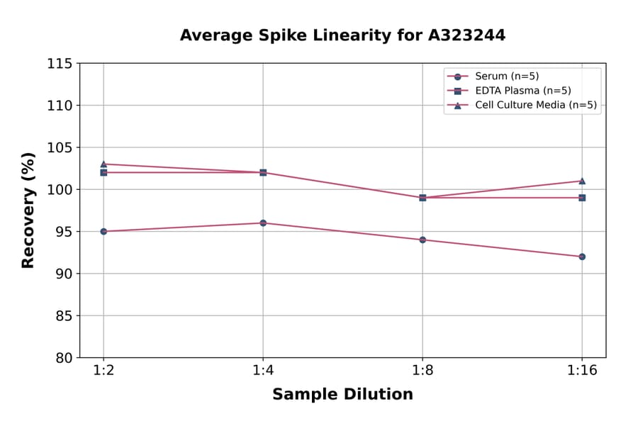 Linearity - Mouse C Reactive Protein ELISA Kit (Small Sample Volume) (A323244) - Antibodies.com