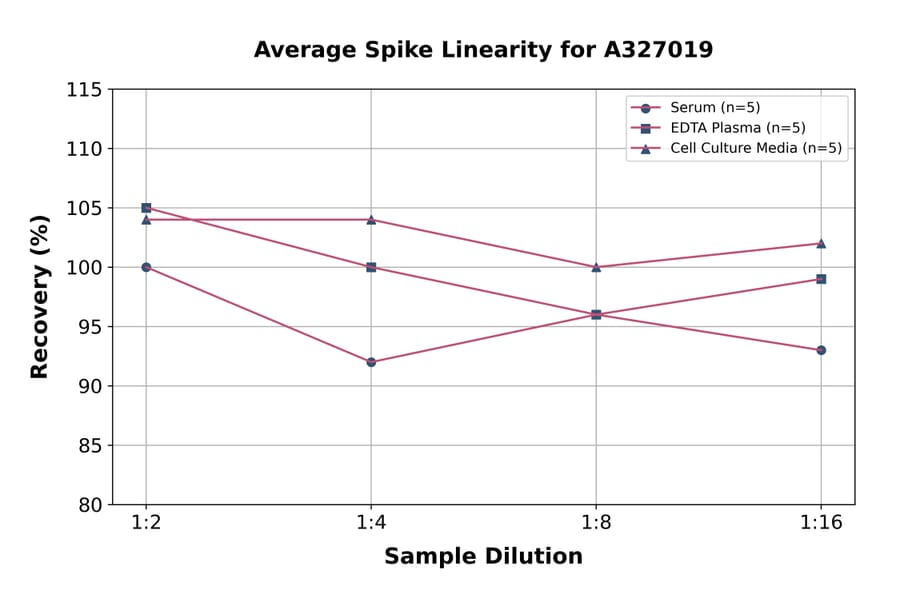 Linearity - Human Thromboxane B2 ELISA Kit (A327019) - Antibodies.com