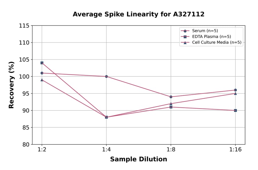 Linearity - Rat Pentraxin 3/PTX3 ELISA Kit (A327112) - Antibodies.com