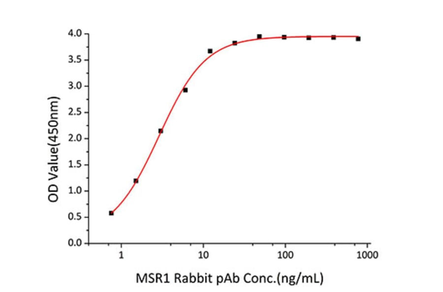 Standard Curve - Recombinant Human CD204 Protein (C-terminal His Tag) (A330263) - Antibodies.com
