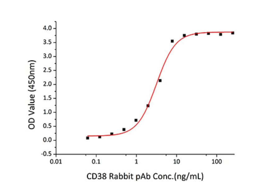 Standard Curve - Recombinant Human CD38 Protein (C-terminal His Tag) (A330329) - Antibodies.com