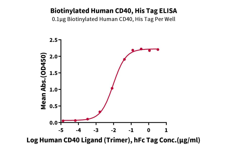 Standard Curve - Recombinant Human CD40 Protein (Biotin) (C-terminal His and Avi Tag) (A330336) - Antibodies.com