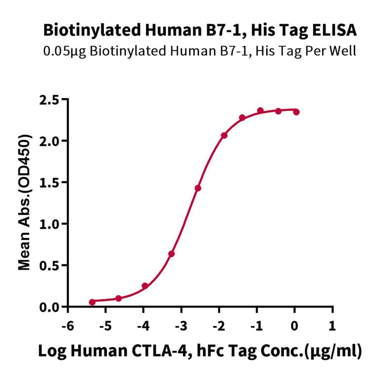 Standard Curve - Recombinant Human CD80 Protein (Biotin) (C-terminal His and Avi Tag) (A330406) - Antibodies.com