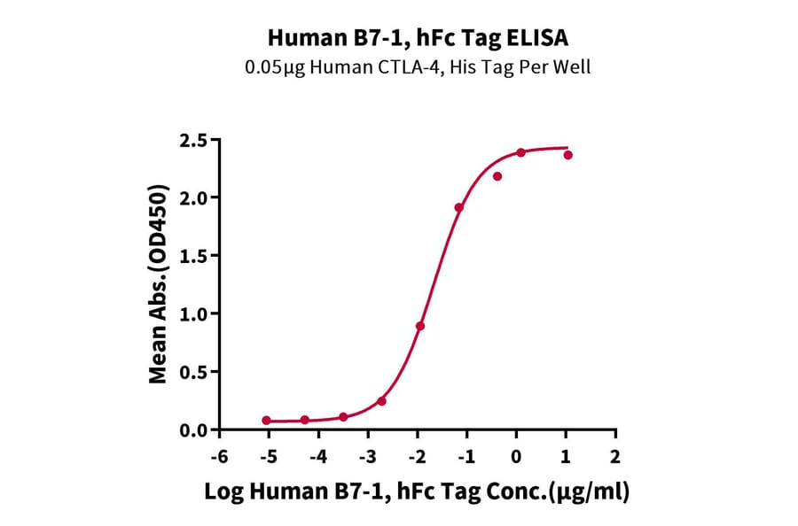 Standard Curve - Recombinant Human CD80 Protein (C-terminal Human Fc Tag) (A330407) - Antibodies.com