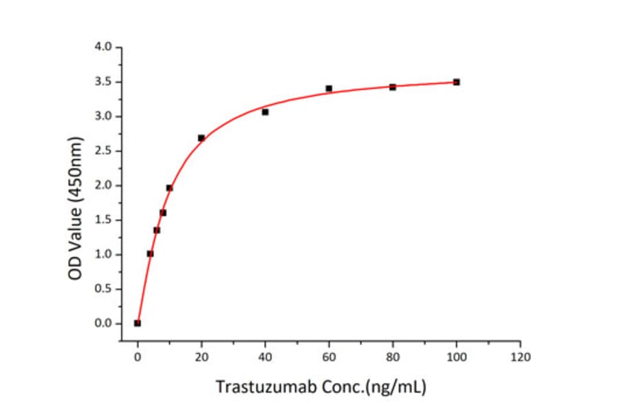 Standard Curve - Recombinant Human ErbB2 Protein (C-terminal His Tag) (A330588) - Antibodies.com