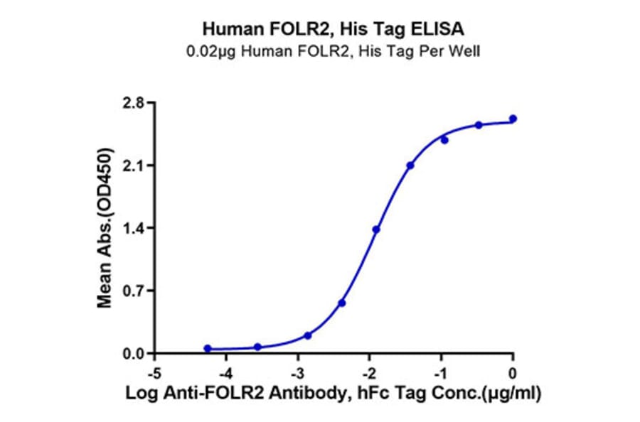 Standard Curve - Recombinant Human FOLR2 Protein (C-terminal His Tag) (A330669) - Antibodies.com
