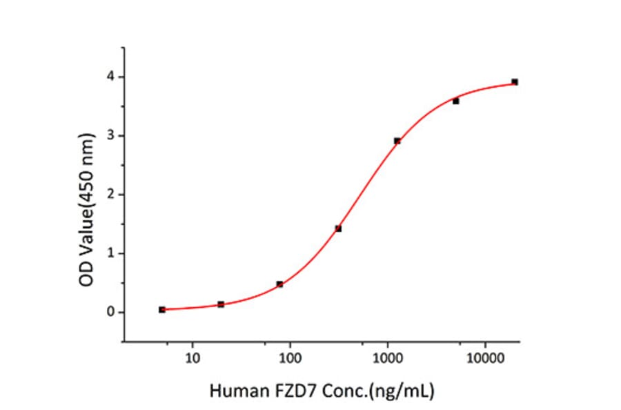 Standard Curve - Recombinant Human Frizzled 7 Protein (C-terminal Human Fc and His Tag) (A330674) - Antibodies.com