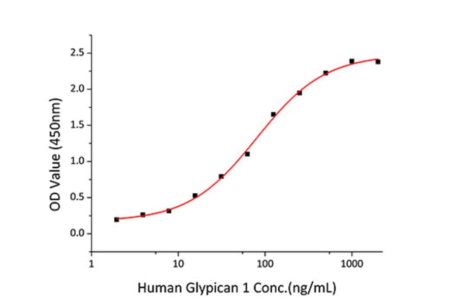 Standard Curve - Recombinant Human Glypican 1 Protein (C-terminal His Tag) (A330709) - Antibodies.com