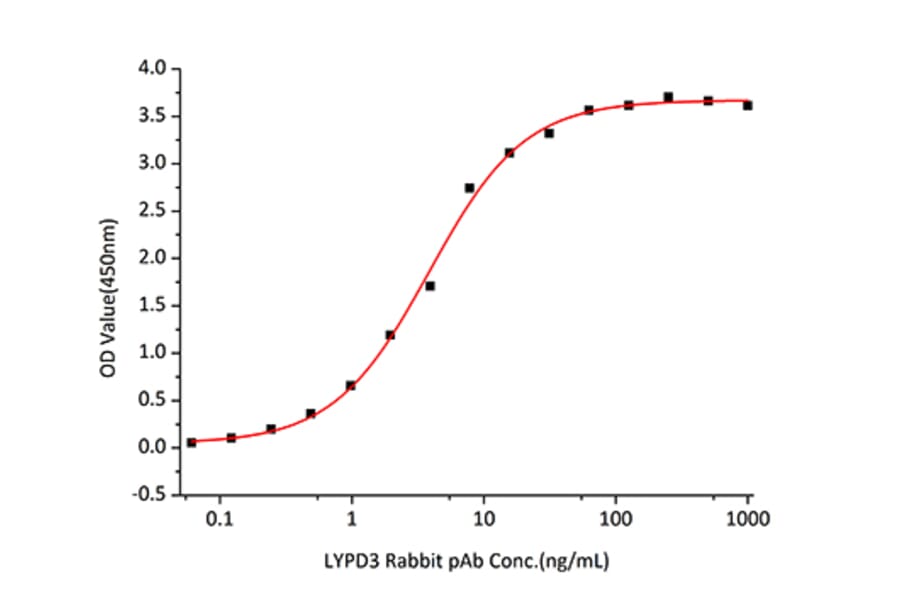 Standard Curve - Recombinant Human LYPD3 Protein (C-terminal His Tag) (A331030) - Antibodies.com